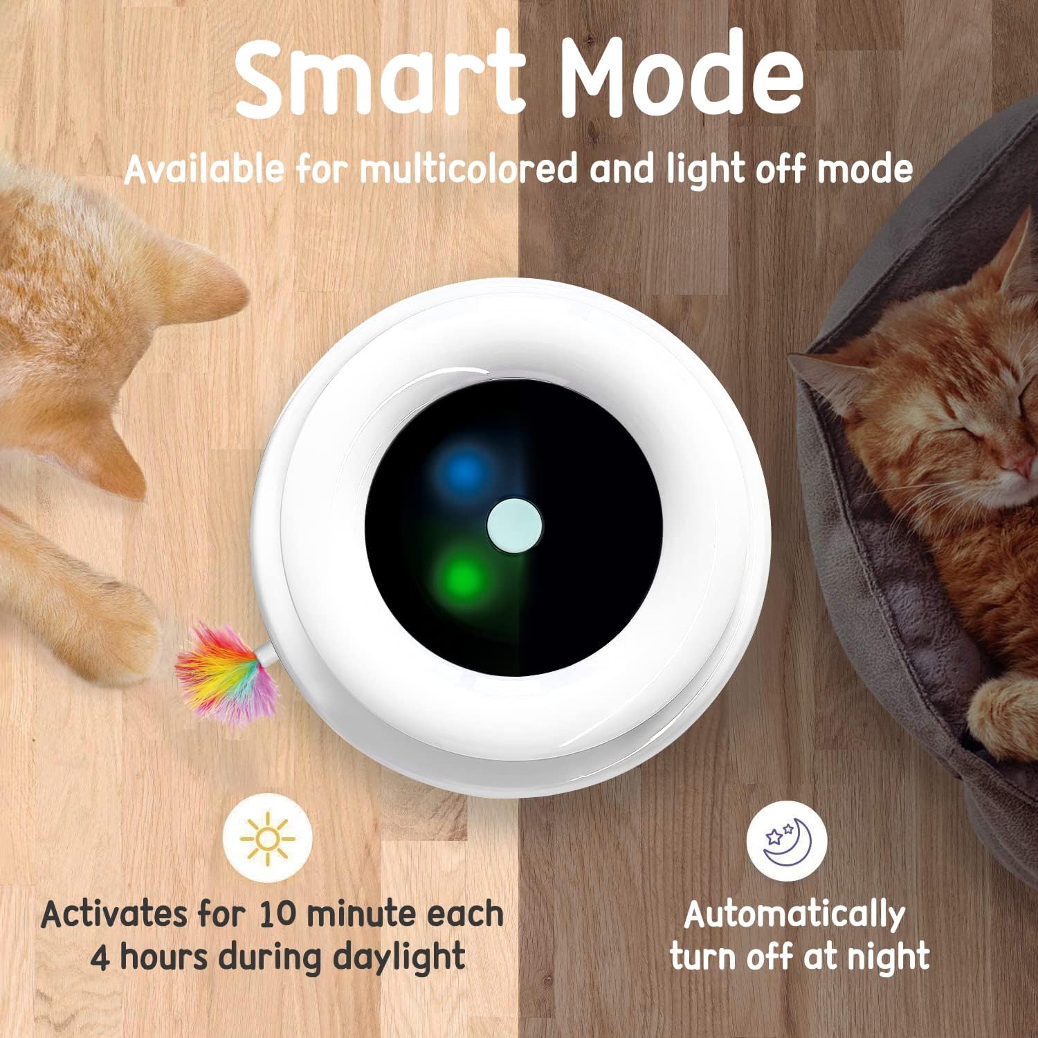 ORSDA 2-in-1 Interactive Cat Toy with Automatic Timer and Ambush Mouse – Engaging Indoor Play for Cats