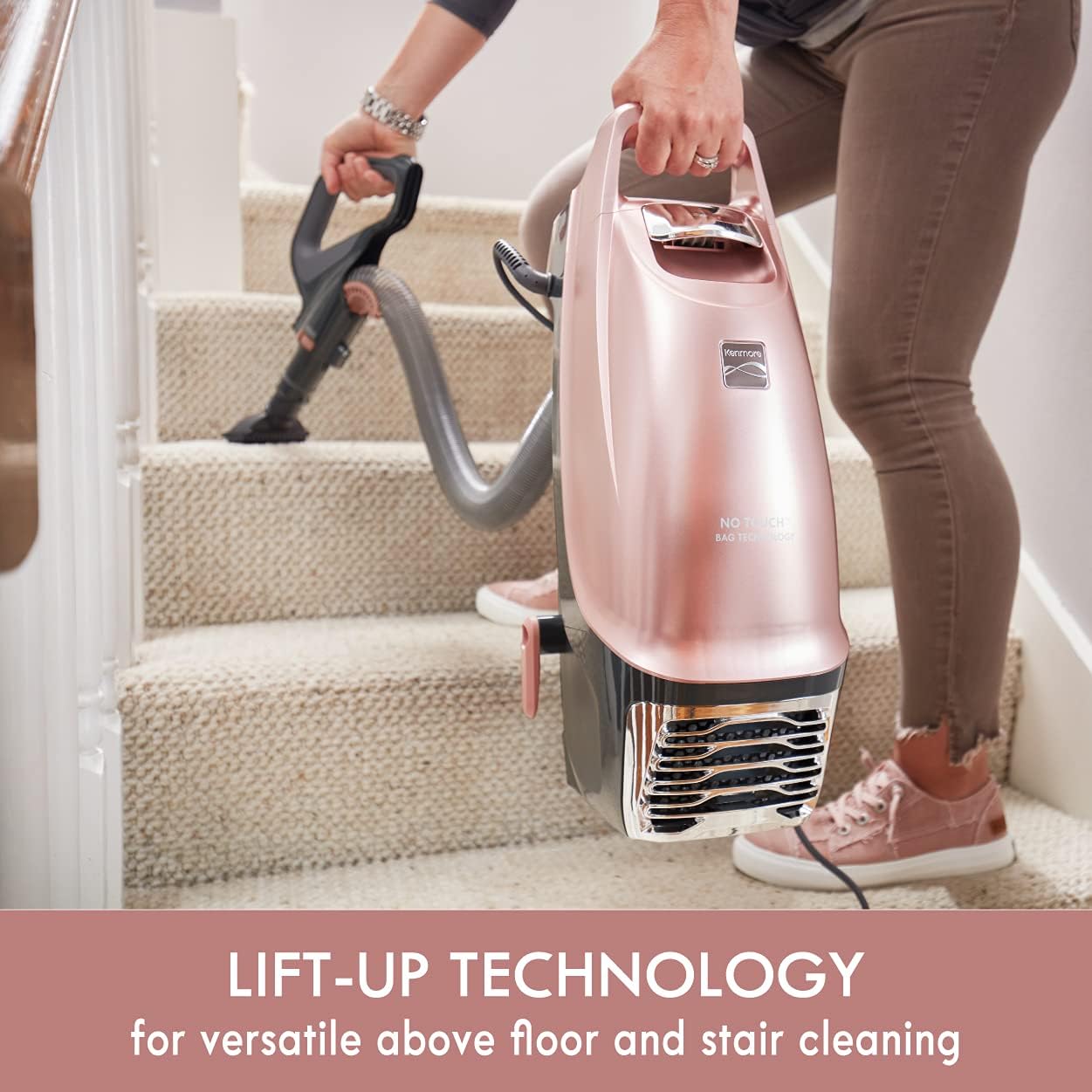 Kenmore Intuition BU4050 Bagged Upright Vacuum: Rose Gold - Advanced Hair Eliminator Brushroll & Pet HandiMate Tool