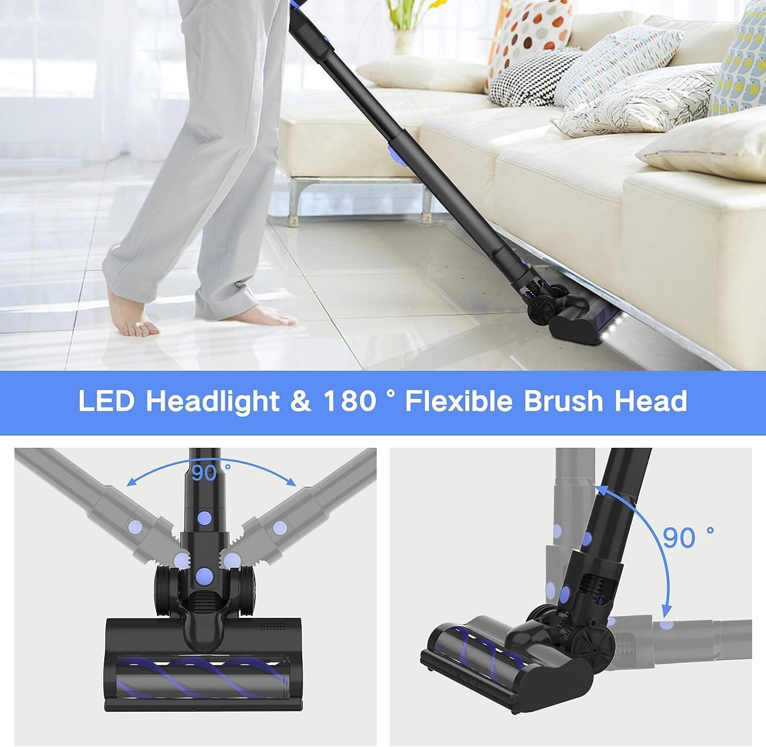 WOWGO 6-in-1 Cordless Vacuum Cleaner: Versatile Handheld and Stick Vacuum with 40-Minute Runtime for Efficient Cleaning on All Surfaces