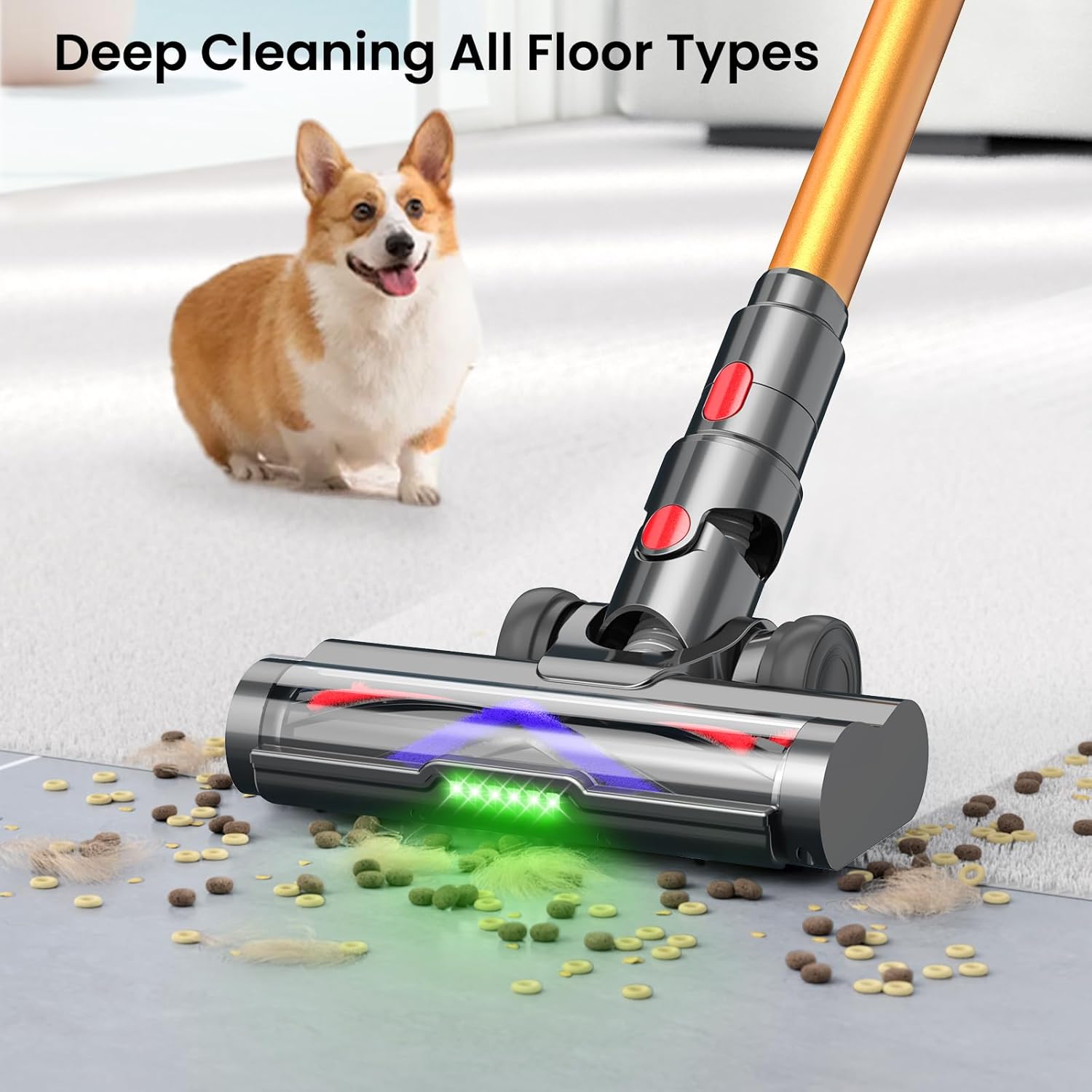 High-Performance Cordless Vacuum Cleaner with Smart Touch Display – 550W Power, 45KPa Suction, 50-Minute Runtime