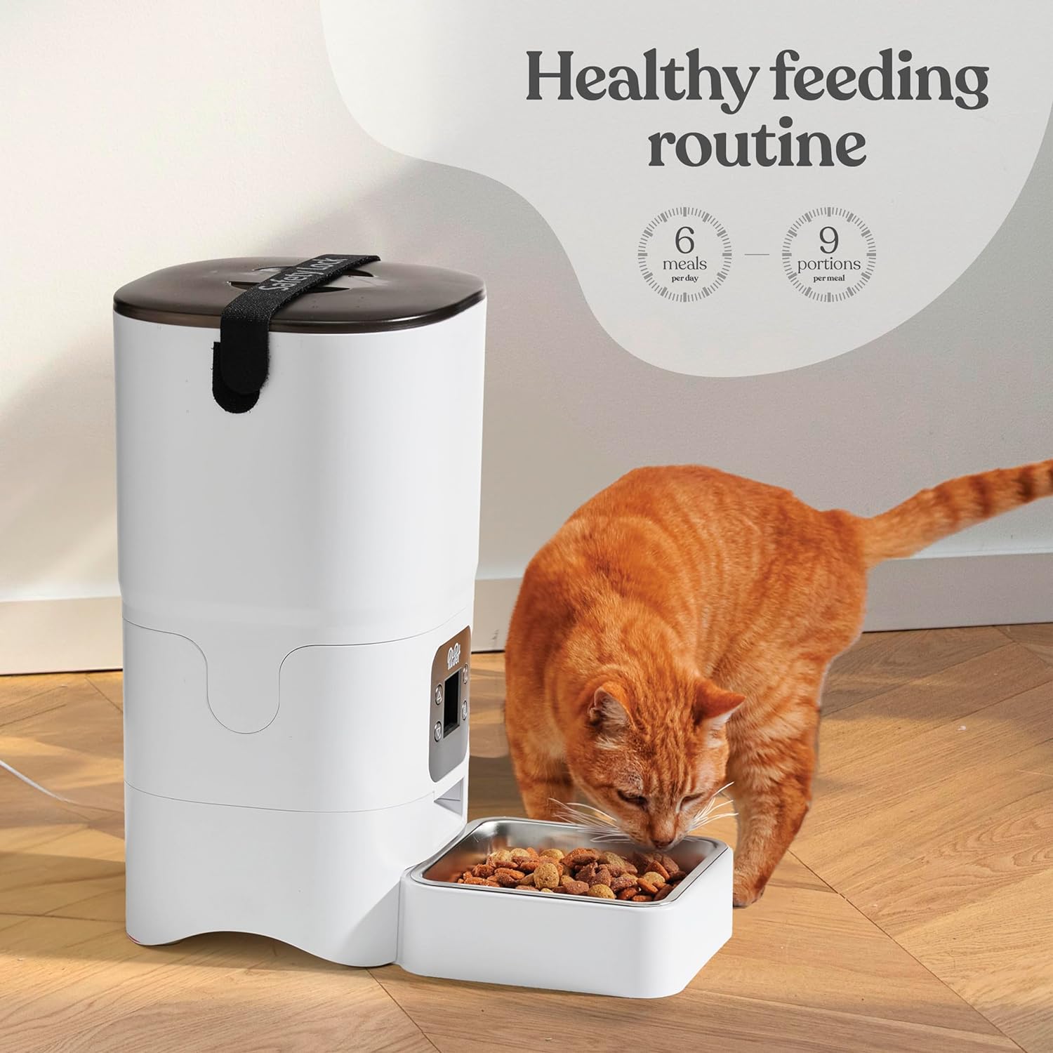 Smart Automatic Cat Feeder – 6-Liter Capacity with LCD Display, Portion Control, Voice Recorder, and Desiccant Bag for Enhanced Freshness