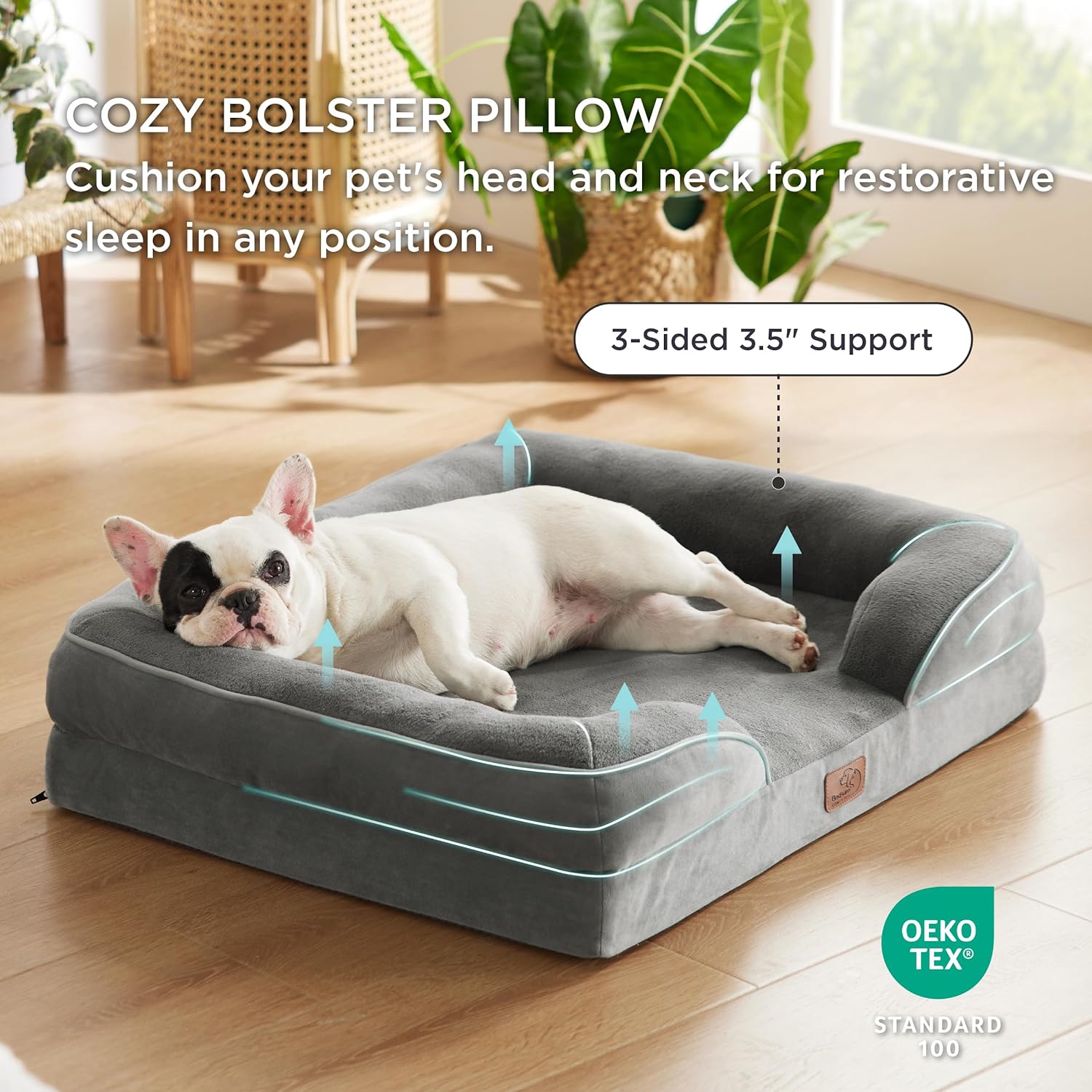 Bedsure Orthopedic Dog Bed for Medium Dogs – Waterproof, Supportive Foam Sofa with Removable Cover