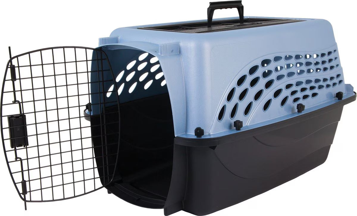 Petmate Two-Door Small Pet Carrier – Top & Front Loading, Eco-Friendly, 24-Inch, for Pets up to 15 lbs