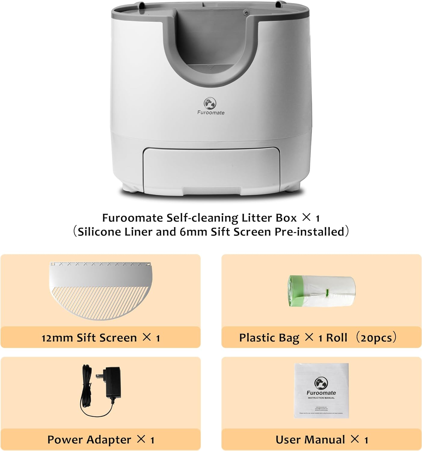 Furoomate Automatic Self-Cleaning Litter Box - Spacious Design with Advanced Safety Features