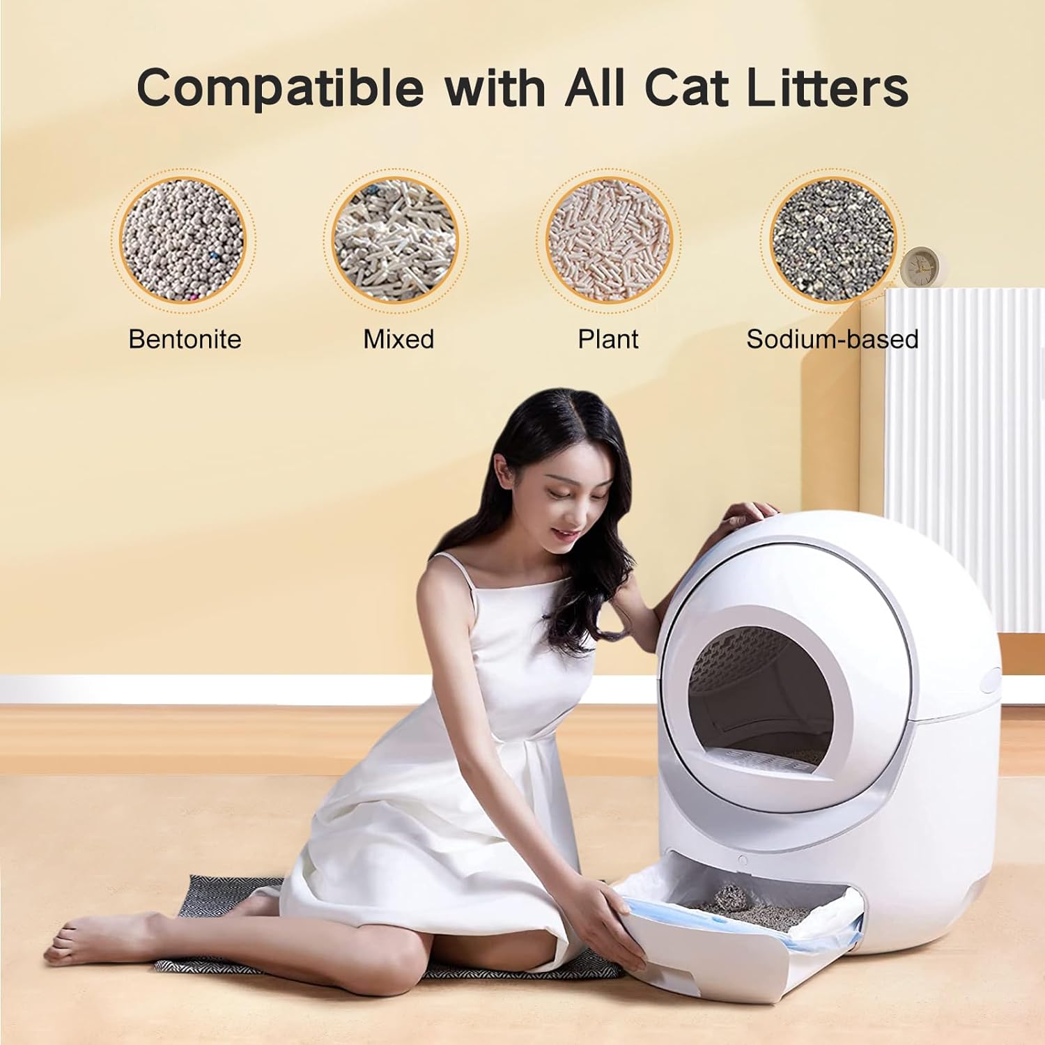 Smart Self-Cleaning Cat Litter Box with App Control – Advanced Odor Management & Safety Features for Multi-Cat Homes