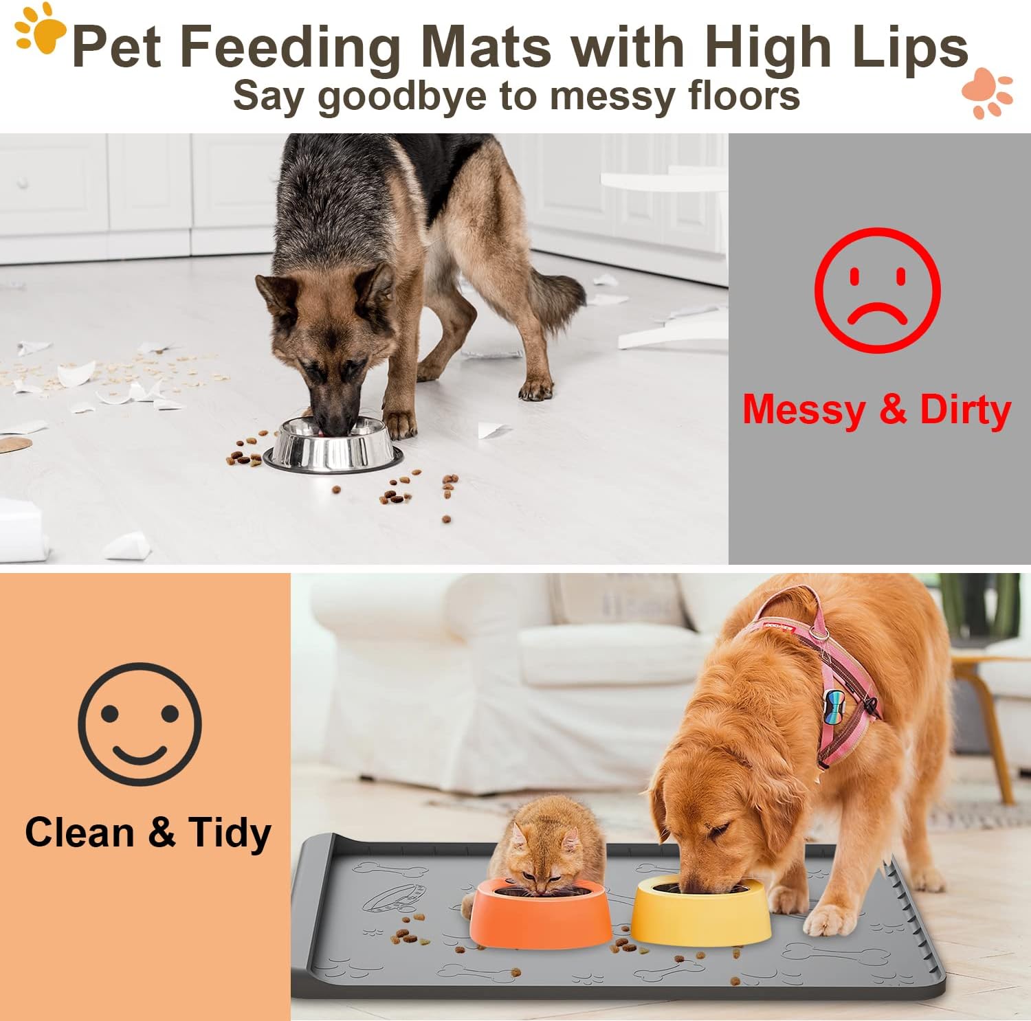 Carry360 Premium Silicone Dog Feeding Mat - Extra Large (36" x 24")