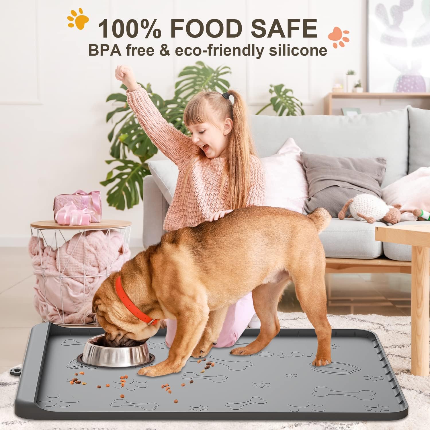 Carry360 Premium Silicone Dog Feeding Mat - Extra Large (36" x 24")