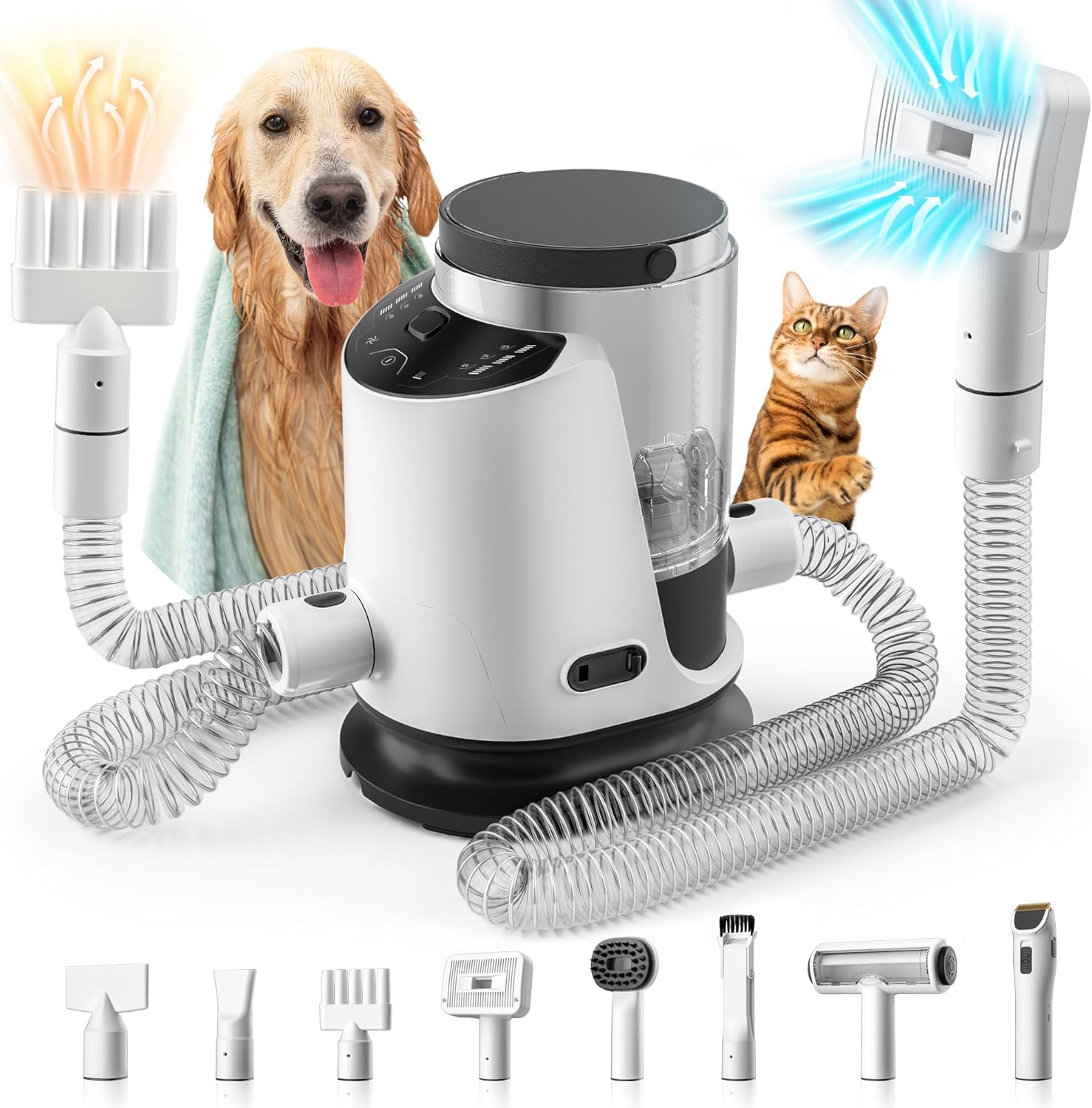 SNOYWEN 3-in-1 Dog Grooming Kit with Vacuum, Hair Dryer & Electric Clippers