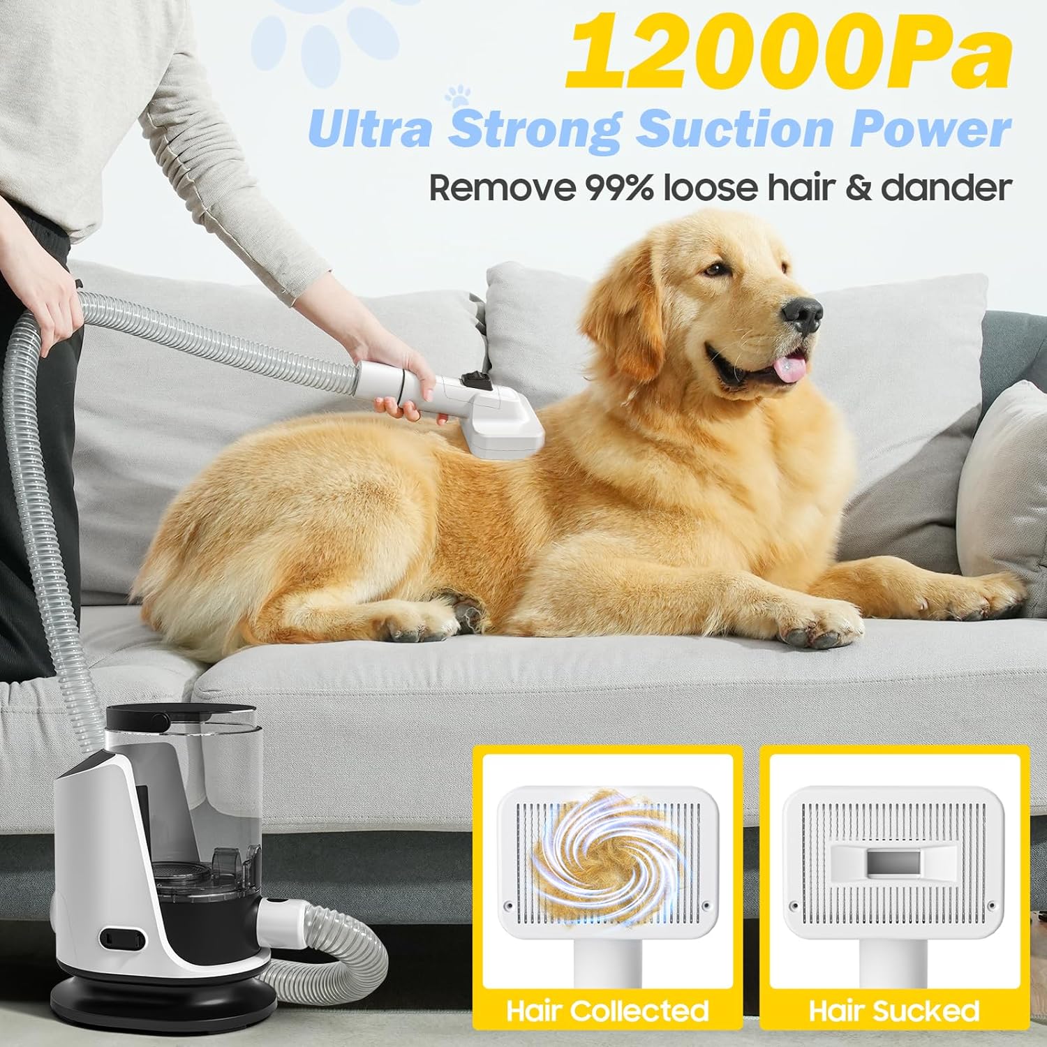 SNOYWEN 3-in-1 Dog Grooming Kit with Vacuum, Hair Dryer & Electric Clippers