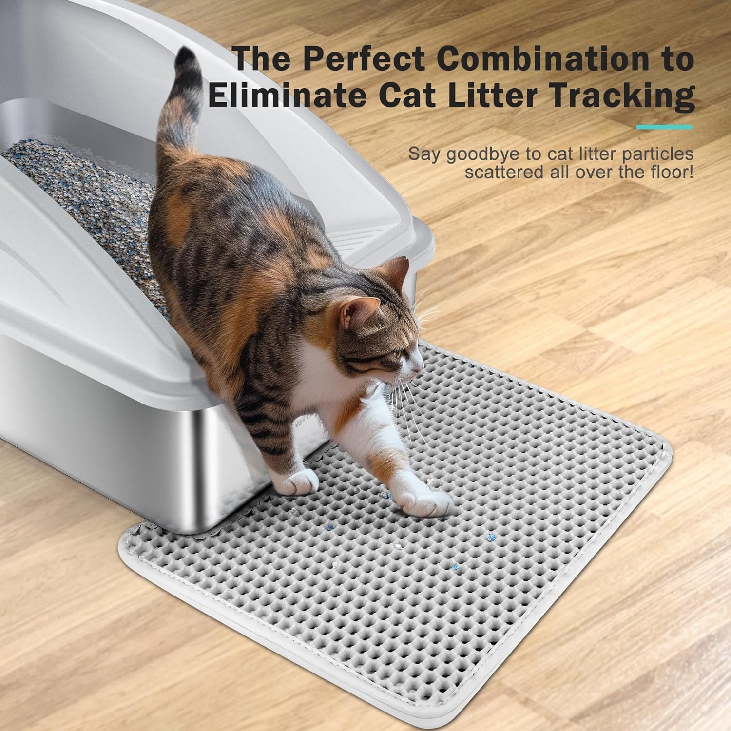 Premium Stainless Steel Enclosed Cat Litter Box | Extra Large Design for Large Breeds