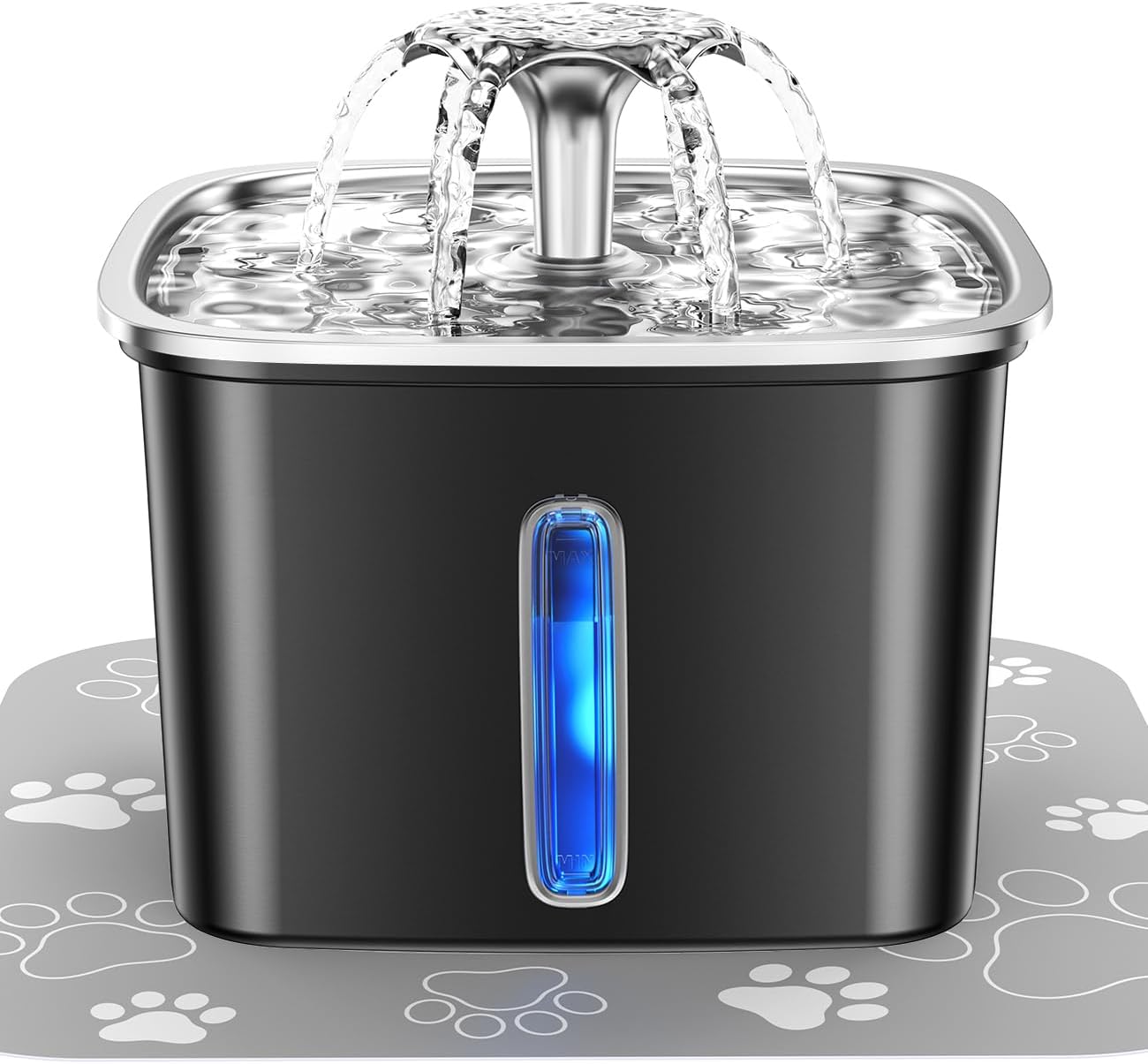 Veken Award-Winning Stainless Steel Pet Water Fountain - 95 oz Capacity