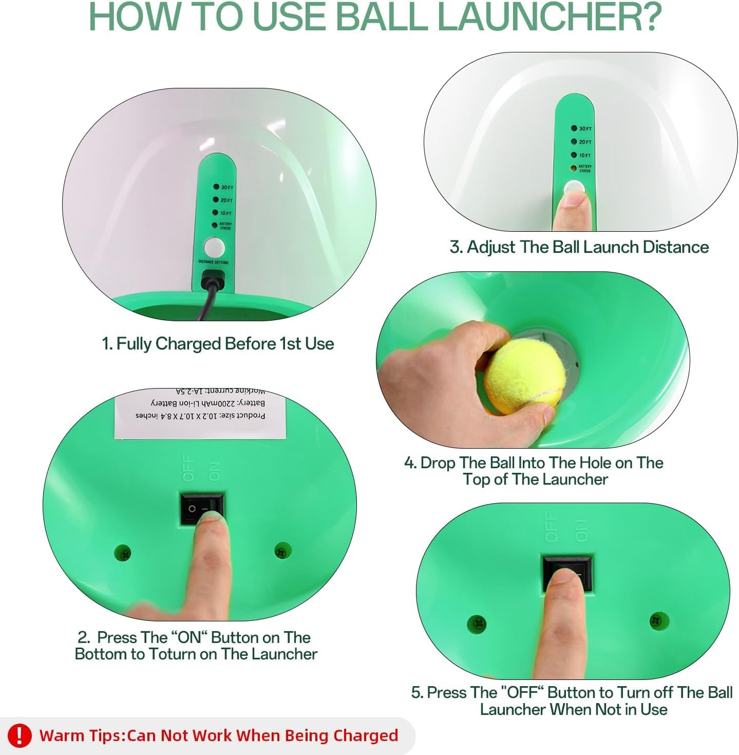 Automatic Dog Ball Launcher with 12 Mini Tennis Balls – Interactive Ball Throwing Machine for Small Dogs, Perfect for Indoor and Outdoor Play (Green)