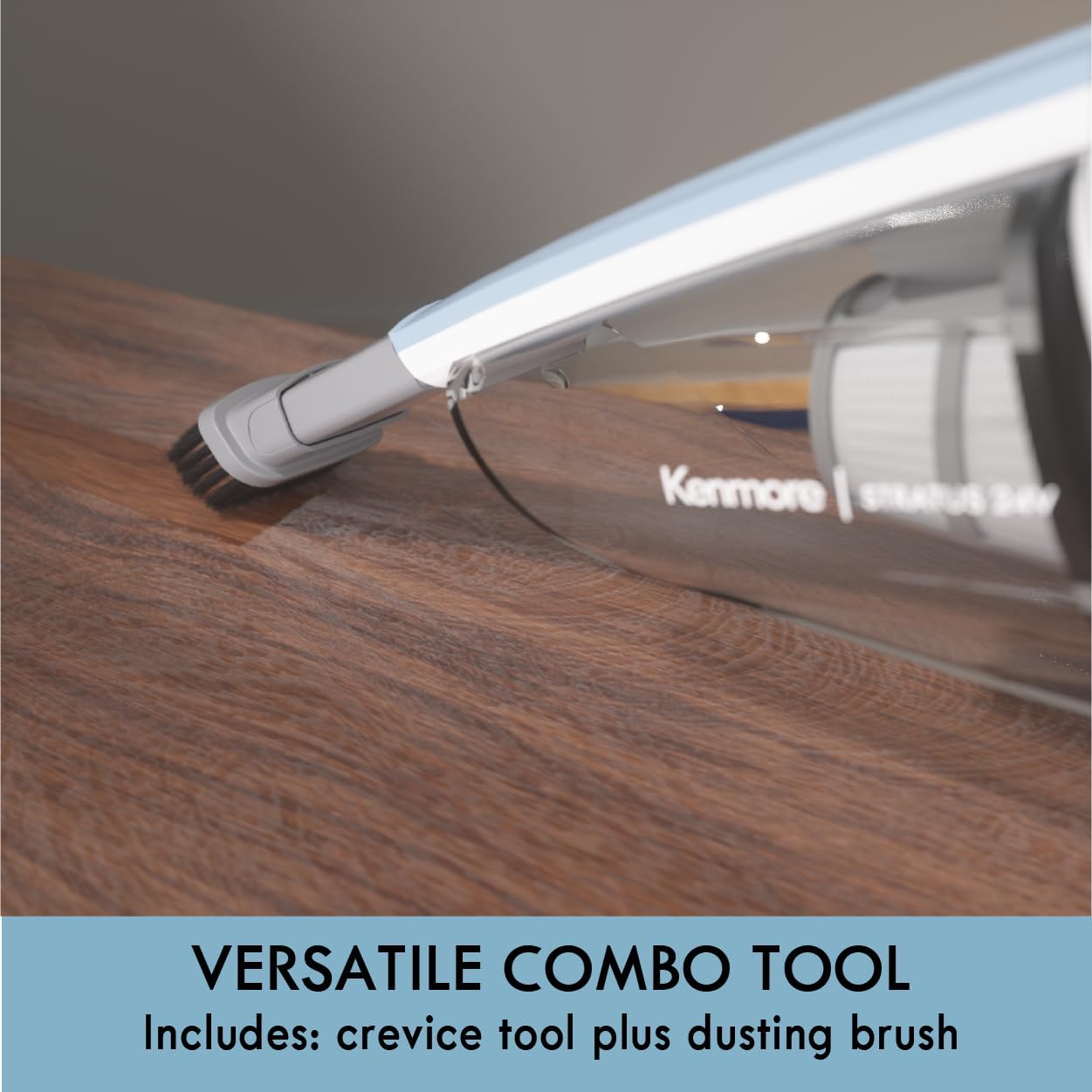 Kenmore DS1020 16V Cordless Stick Vacuum – Lightweight 2-in-1 Handheld with LED Headlight and 2-Speed Power Control for Versatile Cleaning