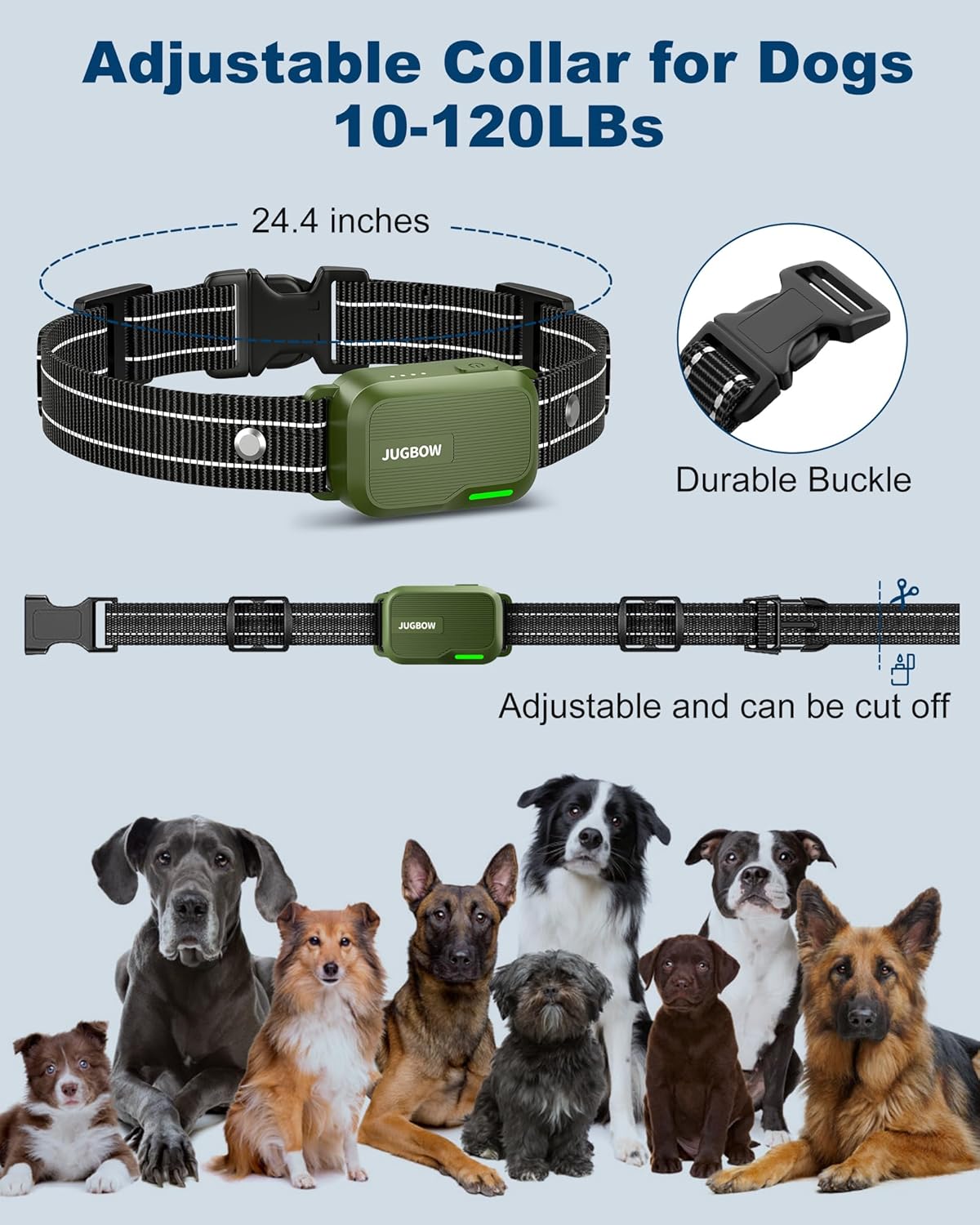 Jugbow 3300FT Dog Training Collar with Remote – IPX7 Waterproof E-Collar Featuring 4 Training Modes