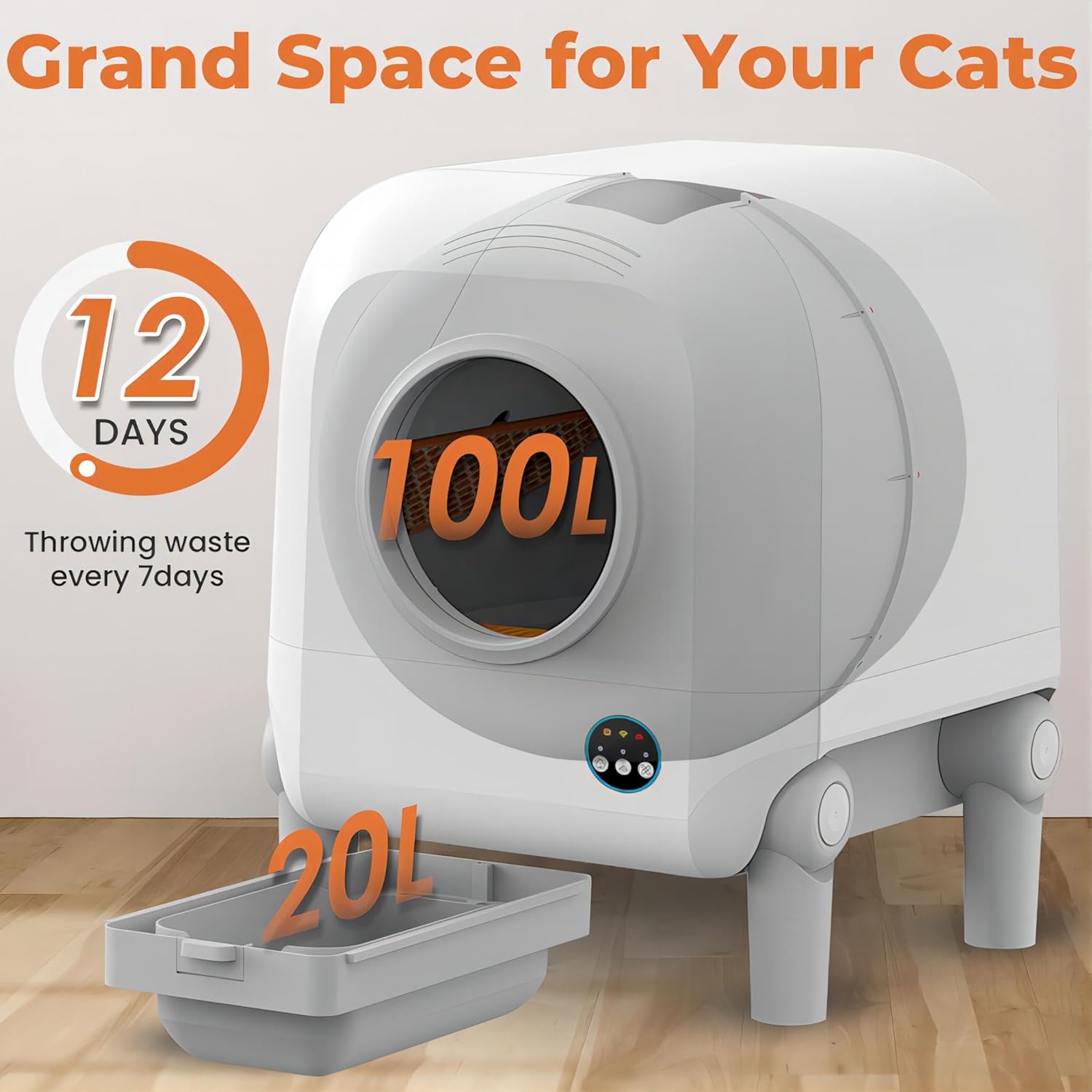 ZeaCotio X-Large Automatic Self-Cleaning Cat Litter Box - Enhanced Technology for Effortless Pet Care