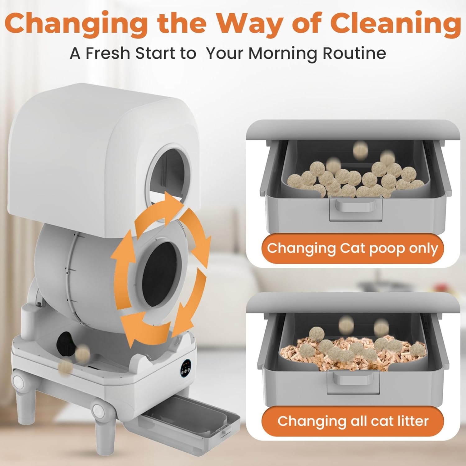 ZeaCotio X-Large Automatic Self-Cleaning Cat Litter Box - Enhanced Technology for Effortless Pet Care