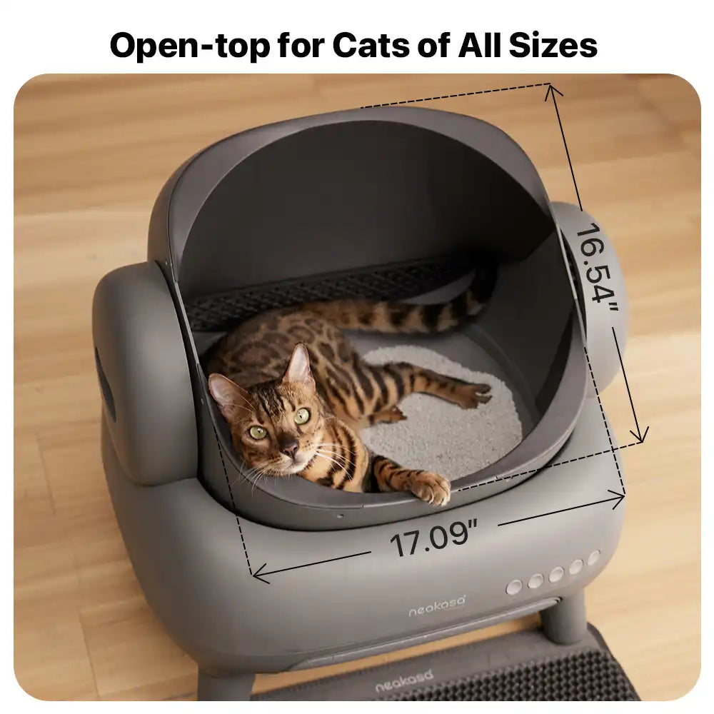 Neakasa M1 Open-Top Automatic Self-Cleaning Cat Litter Box with APP Control – Odor-Free Waste Management, Includes Litter Mat and 2 Rolls (30 Bags)